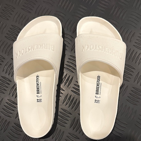 Birkenstock Shoes - Birkenstock White Slide Sandals